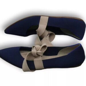 Rothy’s Mary Jane Sapphire Blue Pointed Toe Slip-On Ballet Womens Flats Size 11